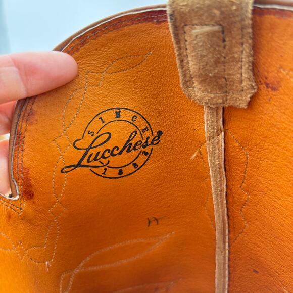Lucchese Suede Platform Roper Boots Men\'s 13D Western Cowboy main image 8